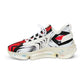 Men's Red Black & White Geometric Pattern All Over Print Mesh Workout Sneakers