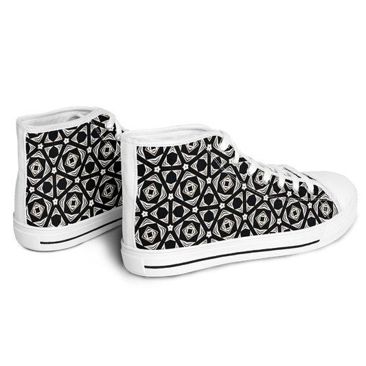 Men's Black Geometric Pattern Urban Peak High Top Shoes