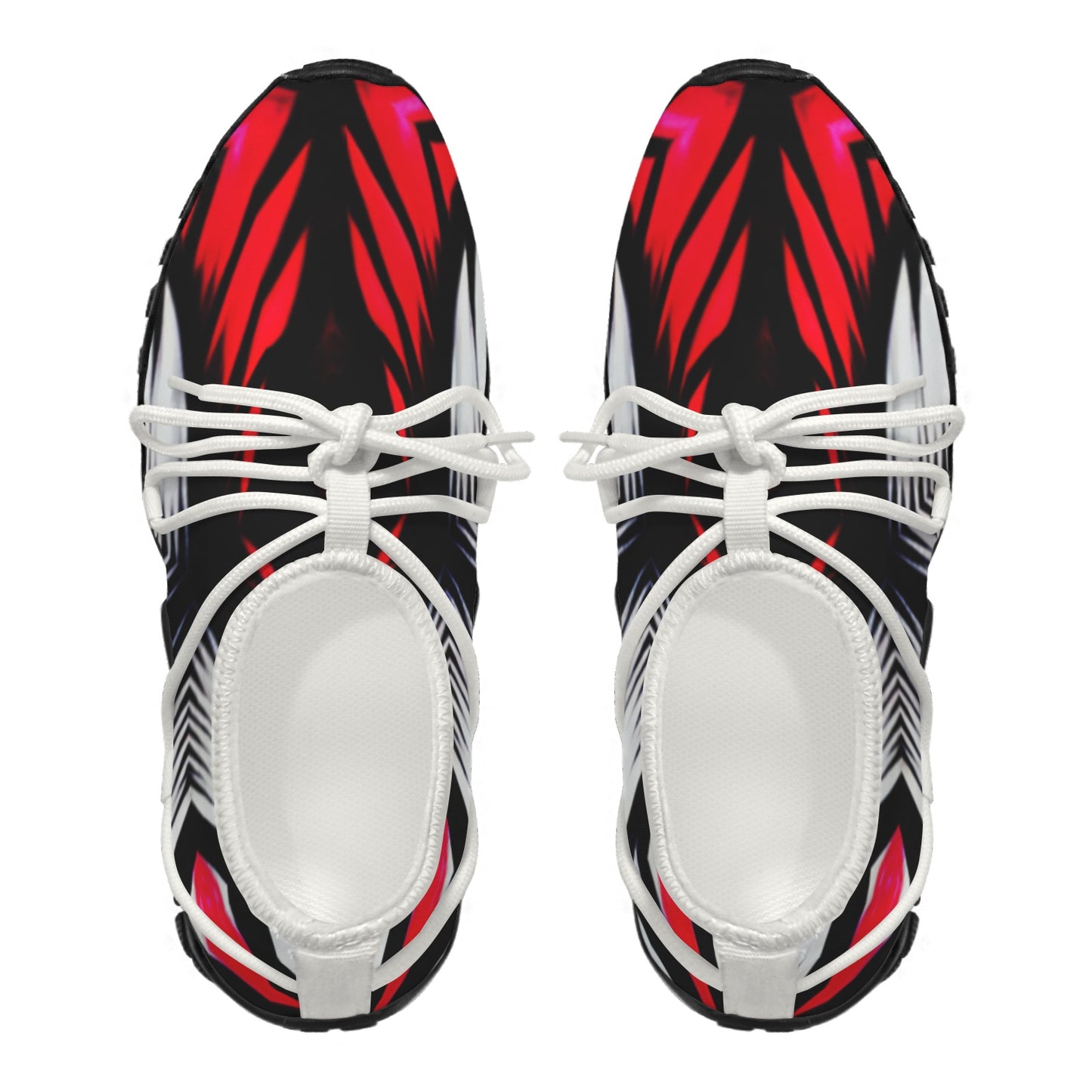 Men's Abstract Red, White & Black Pattern All-Over Print Outdoor Training Shoes