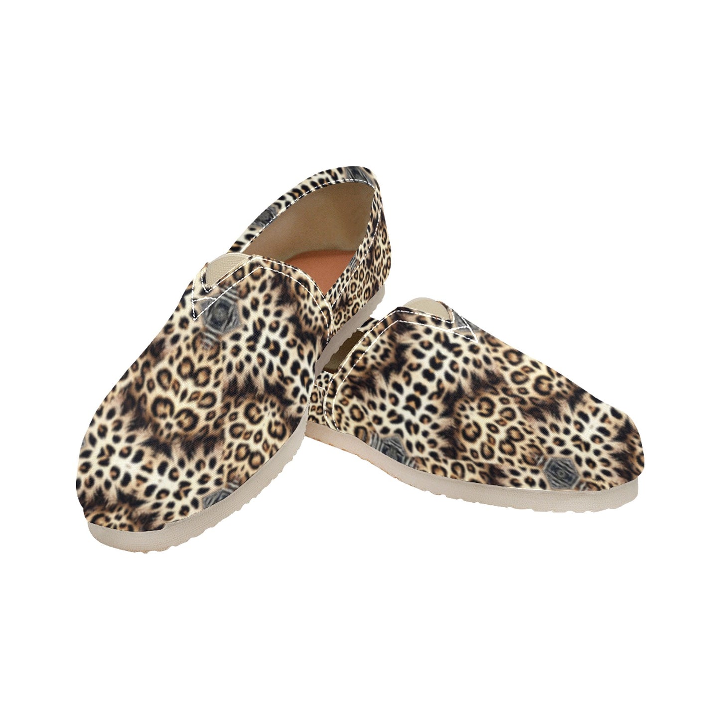 Women's Leopard Trendy Geometric Pattern All-Over Print Classic Canvas Slip-On