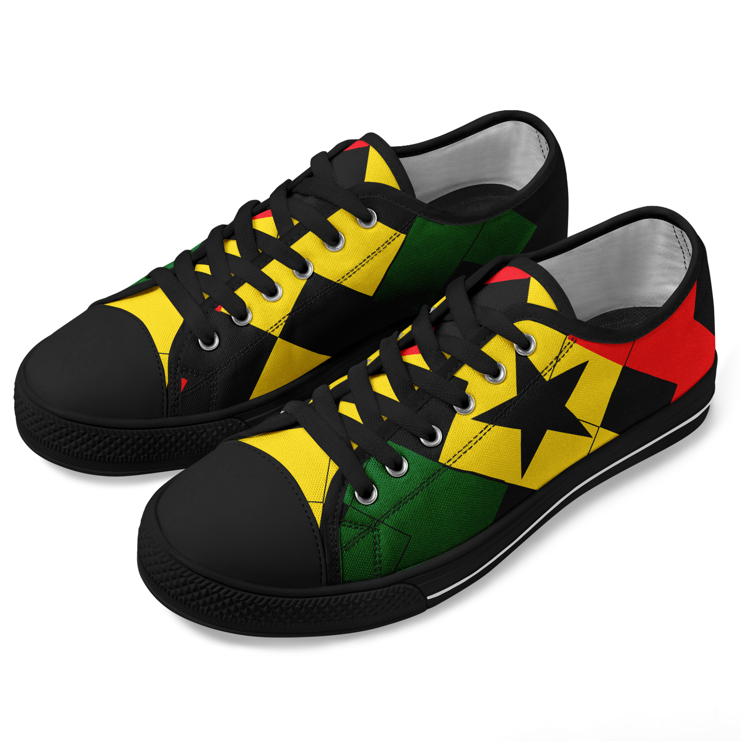 Women's Red Yellow Green and Black Stars Urban Peak Low Shoes