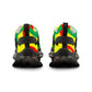 Men's Red Yellow Green Black Stars Athletic Mesh Sneakers