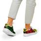Women's Red Yellow Green and Black Stars Pattern All Over Print Urban Peak High Top Shoes