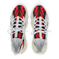 Men's Red Black & White Geometric Pattern All Over Print Mesh Workout Sneakers