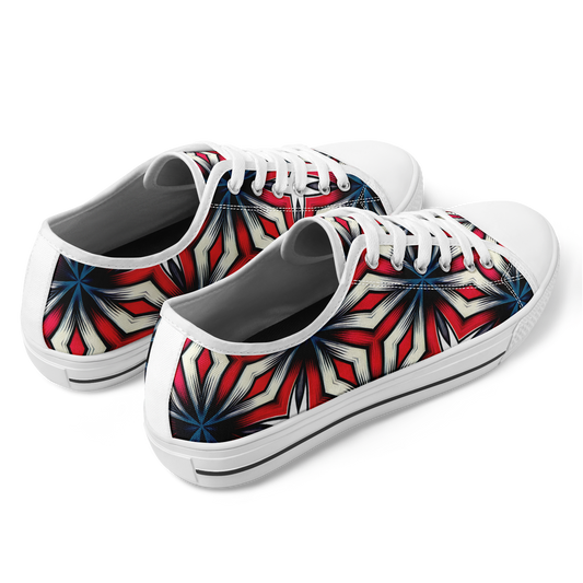 Women's Red, White & Blue Geometric Star Pattern All-Over Print Urban Peak Low Shoes