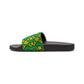 Women's Green & Yellow Kaleidoscope Removable-Strap Pool Slides