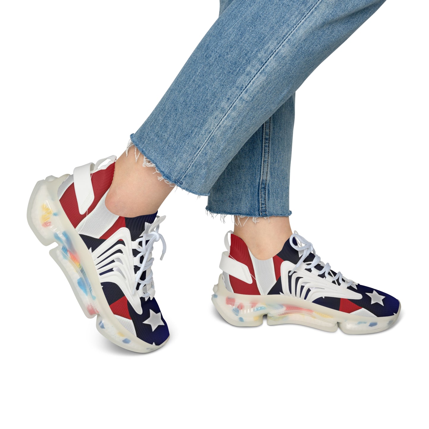 Women's Patriotic Stars Mesh Sneakers
