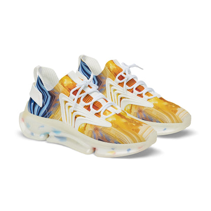 Men's Vibrant Sunrise Tie-Dye All Over Print Athletic Mesh Sneakers