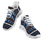 Men's Black Blue Abstract Pattern All Over Print Twisted Sole Sneakers