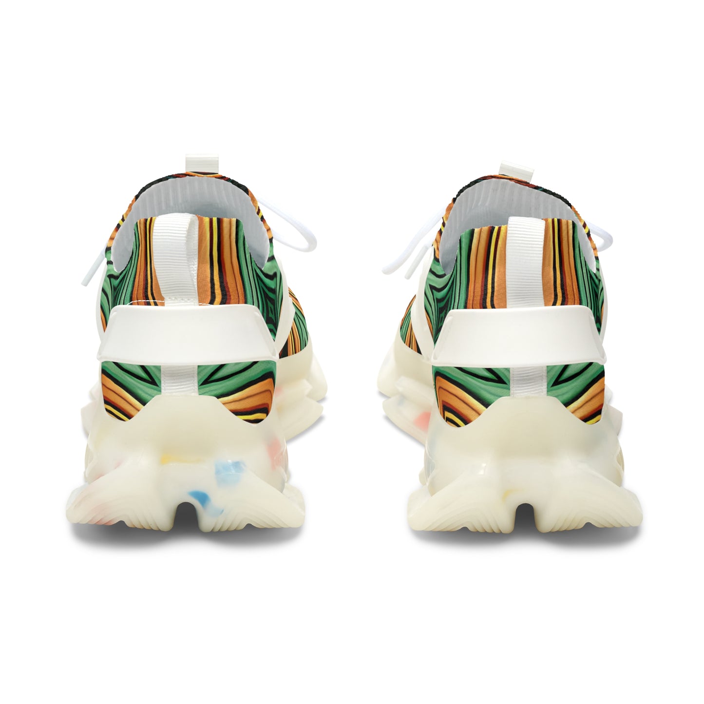 Women’s Green Swirl Pattern Athletic Mesh Sneakers