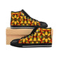Men's Vibrant Kaleidoscope Flame Pattern High-Top Sneakers