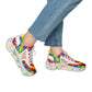 Women's Bold Rainbow Kente-Inspired Geometric Pattern All Over Print Mesh Sneakers