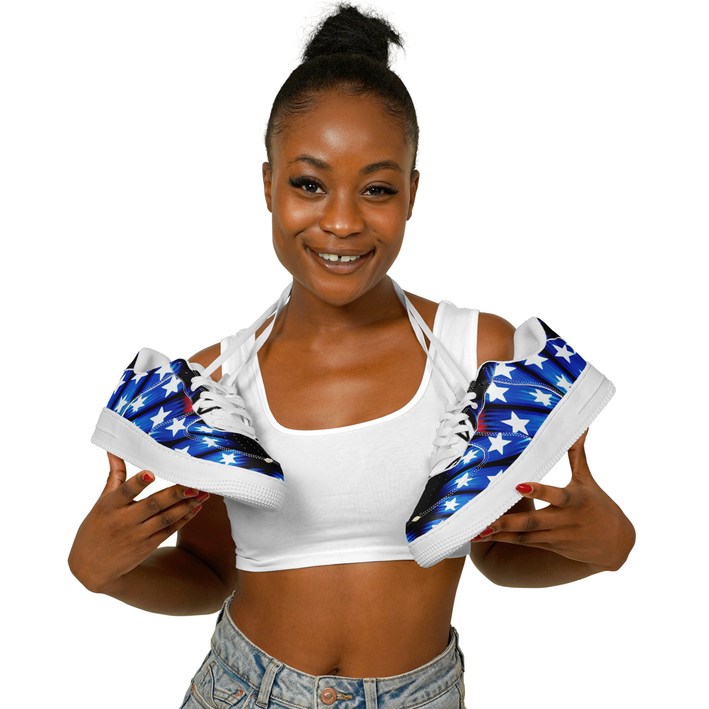 Women's American Flag Pattern All-Over Print Core Low Shoes
