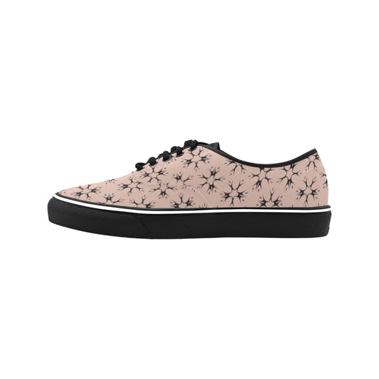 Women's Blush Pink Kaleidoscope Pattern All Over Print Classic Canvas Low Top Shoes