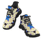 Women's Blue Floral Kaleidoscope Pattern All-Over Print Twisted Sole Sneakers