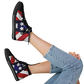 Women's Patriotic Star Flag Polo Shirt Urban Peak High Top Shoes