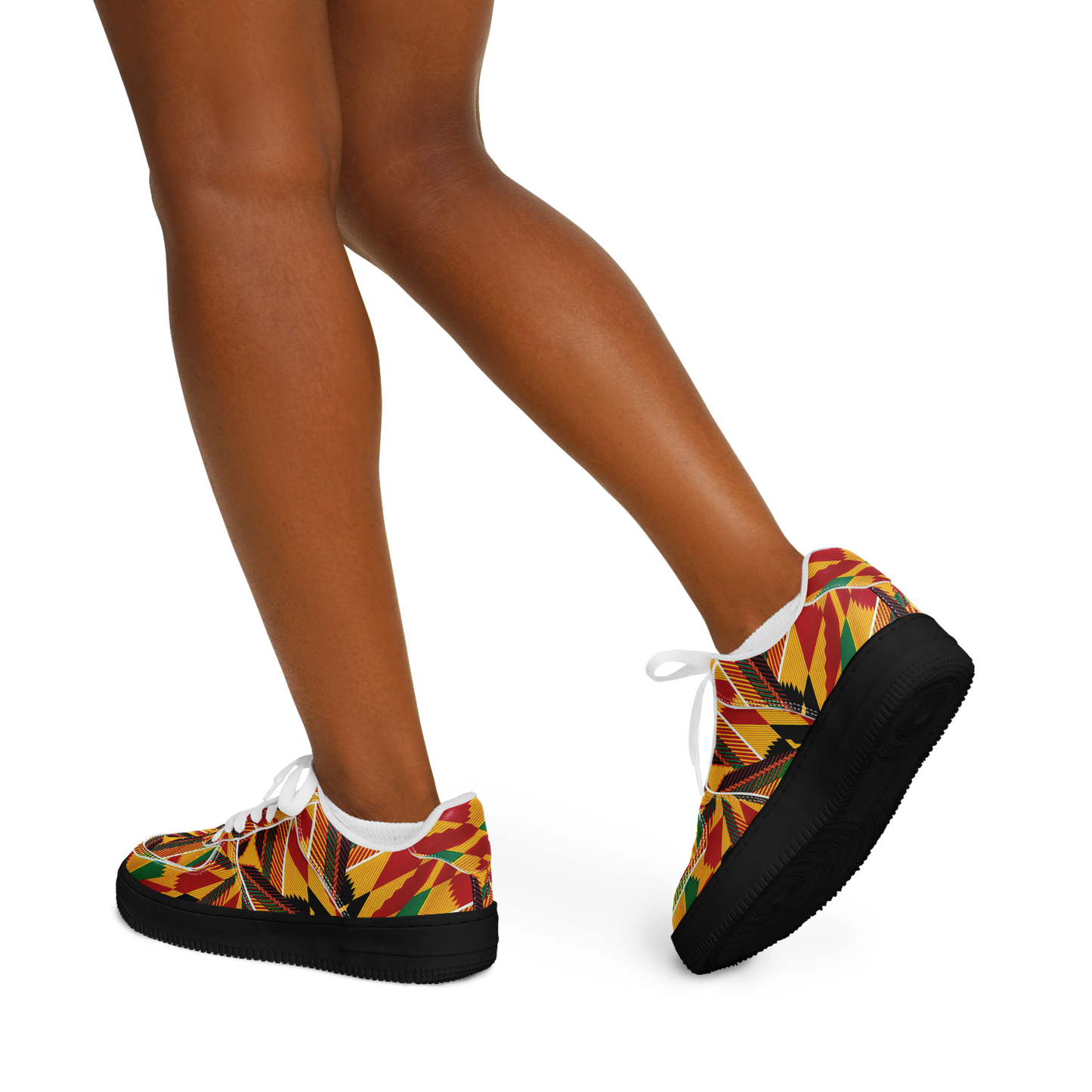 Men's Vibrant African Kente Geometric All-Over Print Core Low Shoes