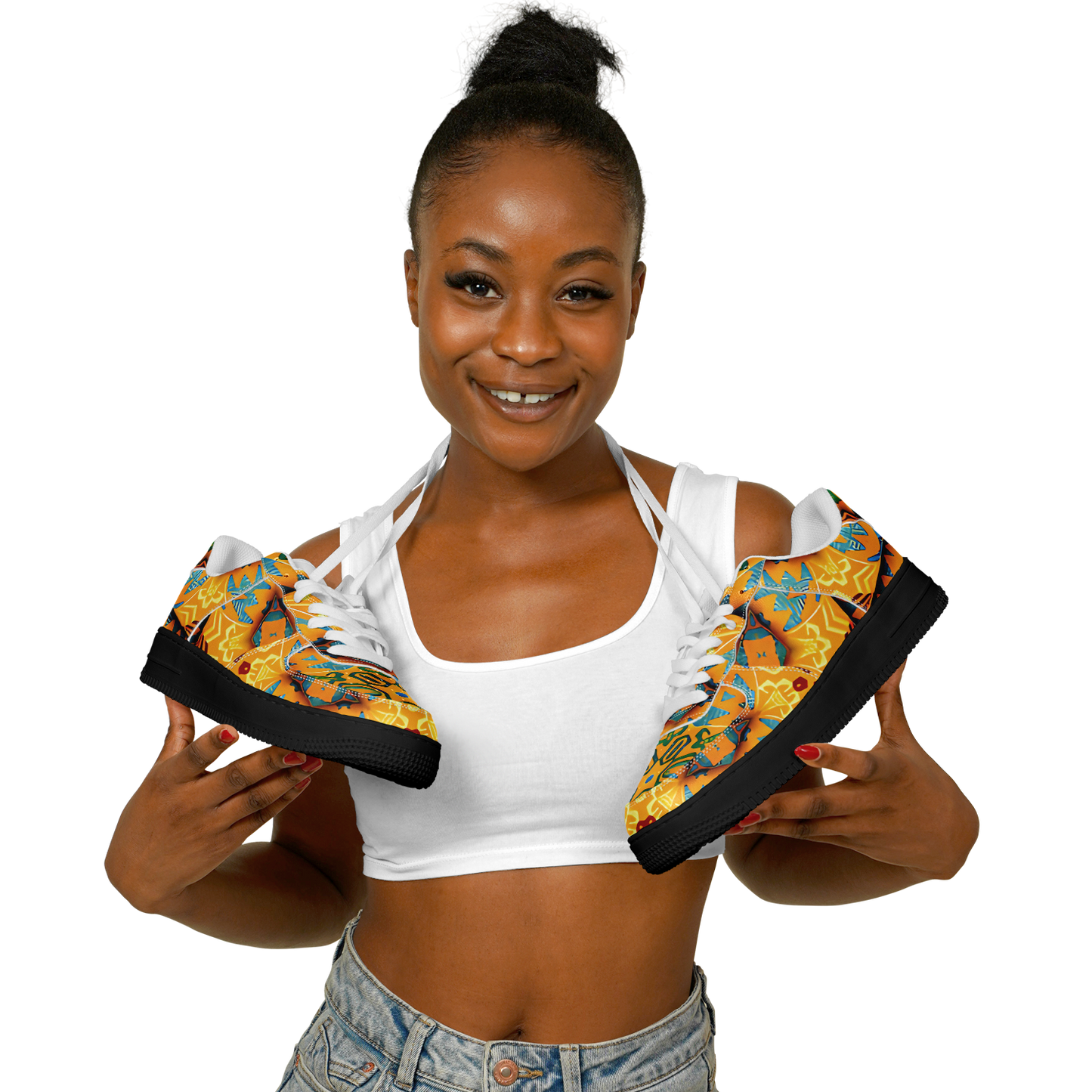 Women's Golden Kaleidoscope Pattern Core Low Shoes