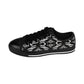 Women's Black Geometric Pattern Low-Tops Sneakers