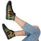 Women's Green & Gold Psychedelic Floral Pattern All-Over Print Urban Peak High Top Shoes
