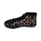 Men's Geometric Black & Gold Kaleidoscope Print High-Top Sneakers