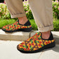 Men's Vibrant African Kente Geometric All-Over Print Fly Weave Drop-in Heel Sneakers