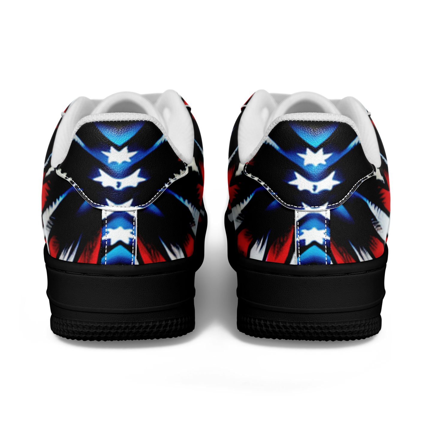 Men's Red White Blue Geometric Pattern All-Over Print Core Low Shoes