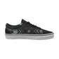 Women's Classic Black & White Geometric Pattern All Over Print Low Top Skateboarding Shoes.
