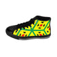Women's Yellow Geometric Vibrant Star & Diamond Pattern High Top Sneakers
