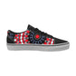 Men's Red, Black & White Psychedelic Pattern Low Top Skateboarding Shoes