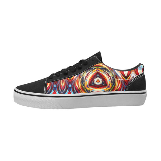 Women's Bold Abstract Swirl Design Low Top Skateboarding Shoes