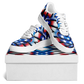 Men's Red White Blue Geometric Pattern All-Over Print Core Low Shoes