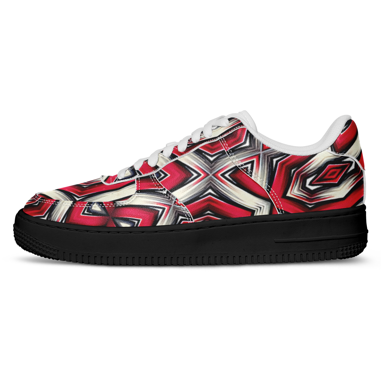 Men's Red Geometric Kaleidoscope Core Low Shoes