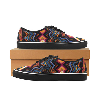 Women's Bold Geometric Pattern All-Over Print Classic Canvas Low Top Shoes