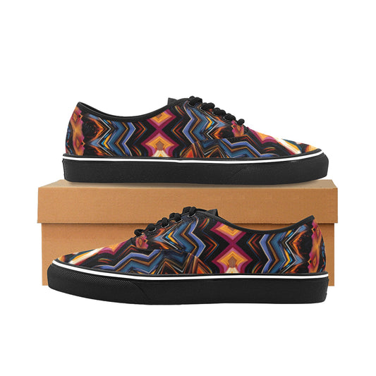 Women's Bold Geometric Pattern All-Over Print Classic Canvas Low Top Shoes