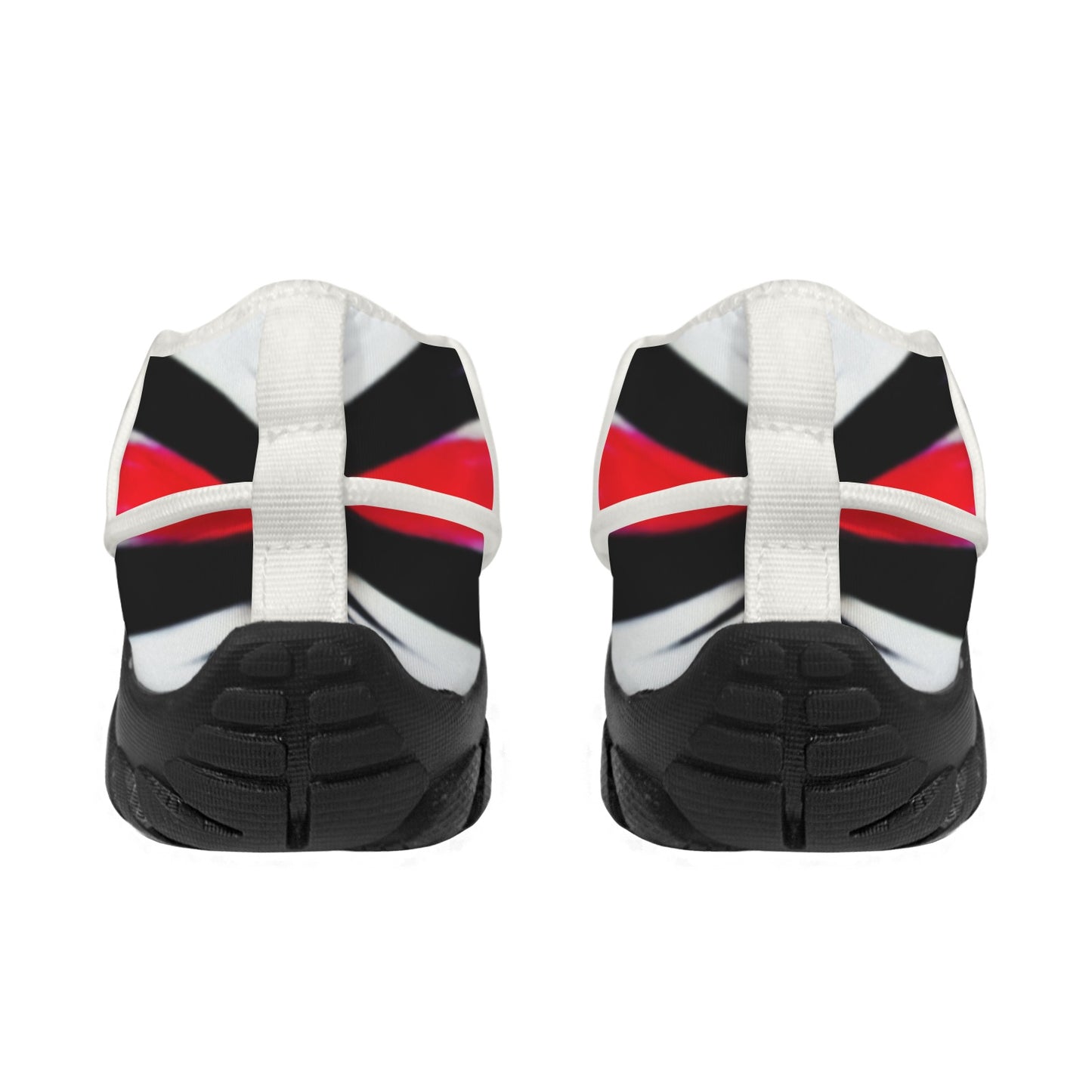 Women's Abstract Red, White & Black Pattern All-Over Print Outdoor Training Shoes