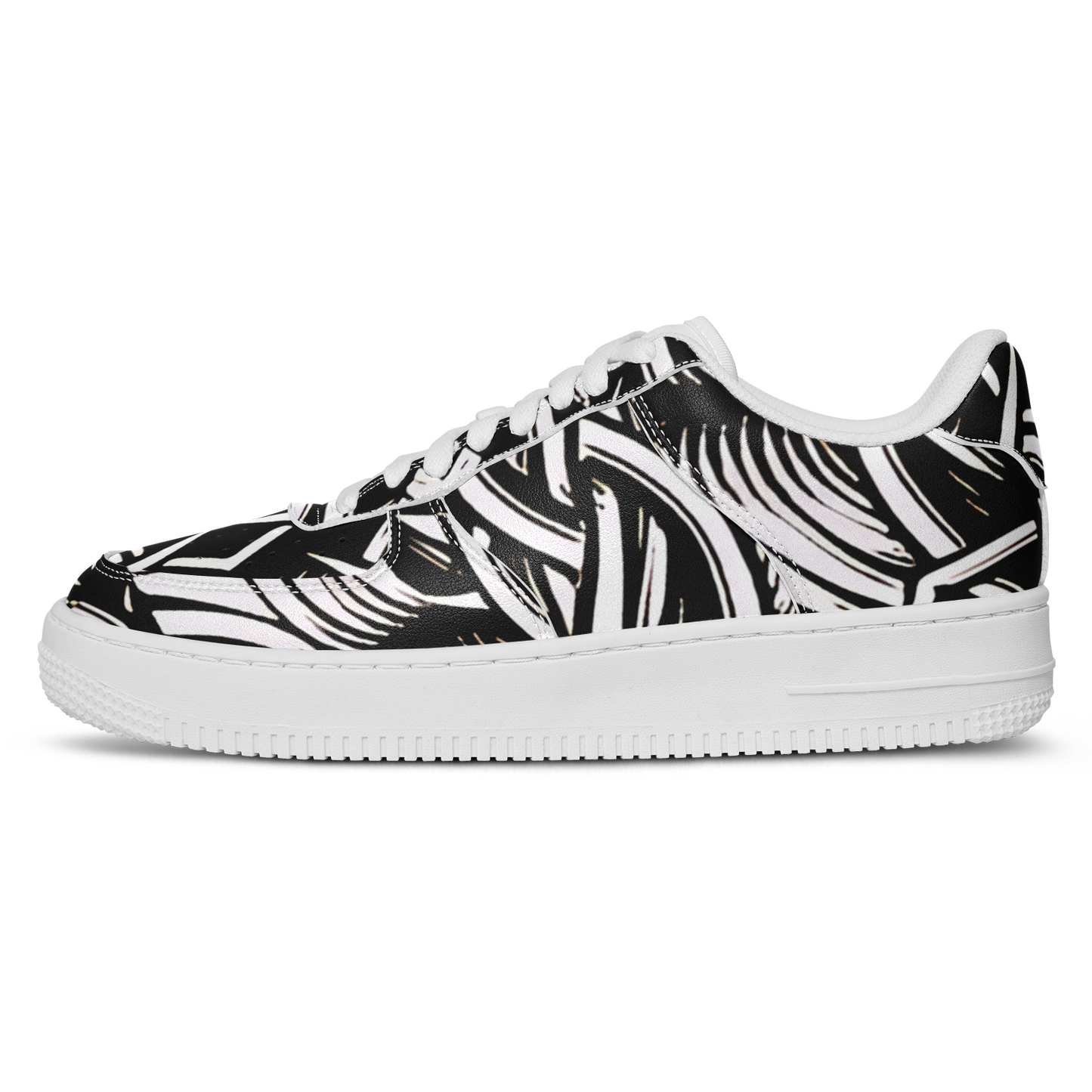 Men’s Black Intricate Silver Chain Tattoo Pattern High Core Low Shoes