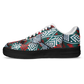 Men's Red & Teal Aztec Geo Pattern All-Over Print Core Low Shoes
