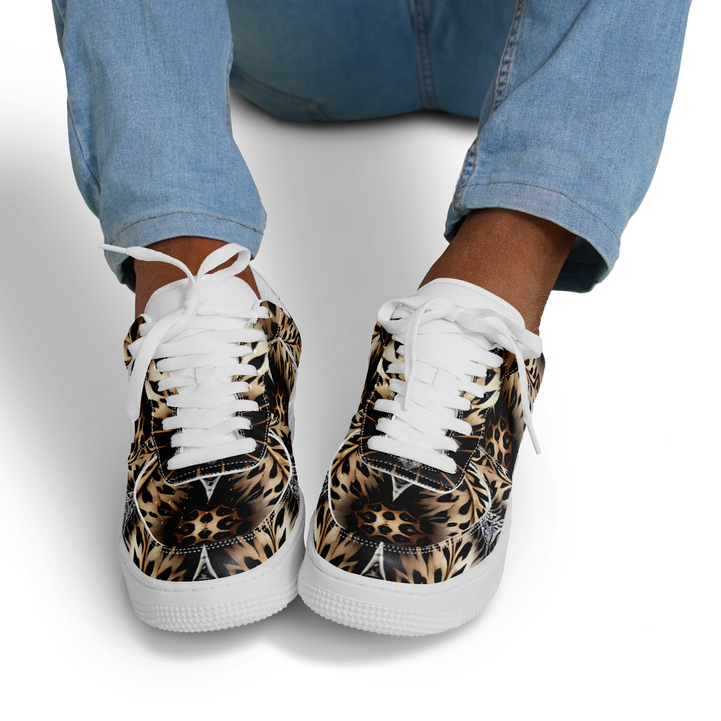 Men's Leopard Kaleidoscope Pattern All-Over Print Core Low Shoes
