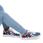 Men's Red White Blue Geometric Pattern All-Over Print Core Low Shoes