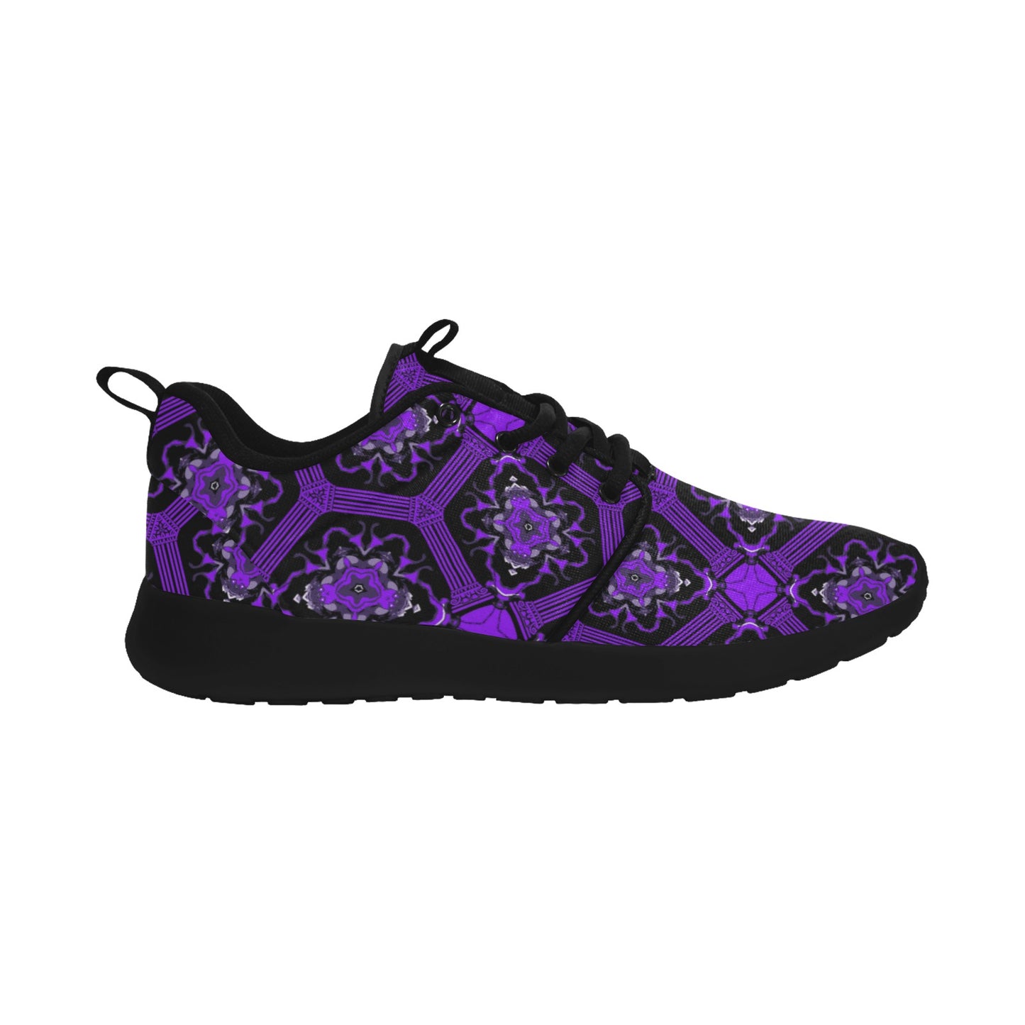 Women's Purple Gothic Mandala Pattern Pull Loop Sneakers