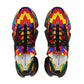 Men's Bold Rainbow Kente-Inspired Geometric Pattern All Over Print Mesh Sneakers