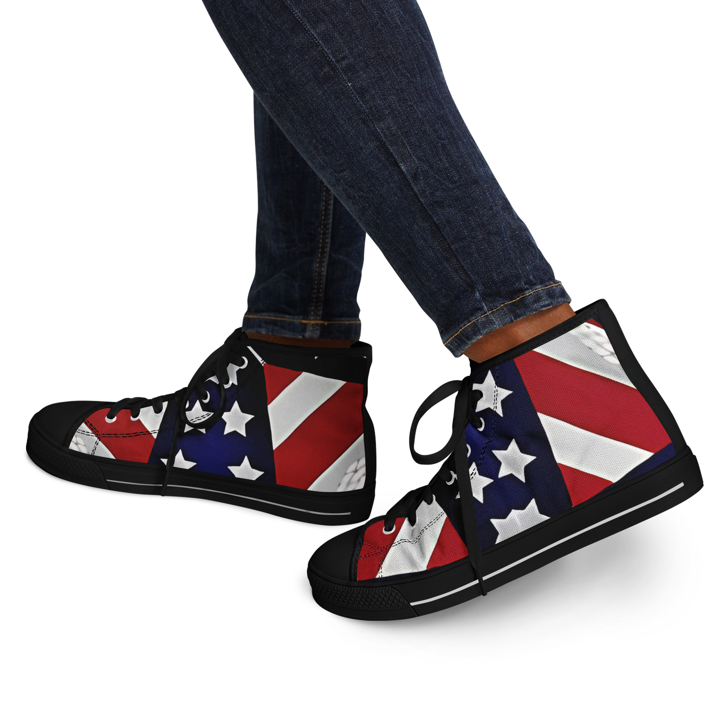 Women's Patriotic Star Flag Polo Shirt Urban Peak High Top Shoes