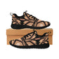 Men's Brown Geometric Pattern All-Over Print Men's Pull Loop Sneakers (Model 02001)