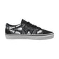 Women's Classic Black & White Geometric Pattern All Over Print Low Top Skateboarding Shoes.