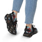 Women's Red & Teal Aztec Geo Pattern All Over Print Mesh Sneakers