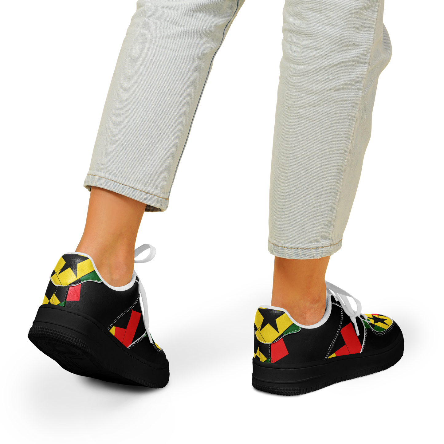 Women's Red Yellow Green and Black Stars Core Low Shoes