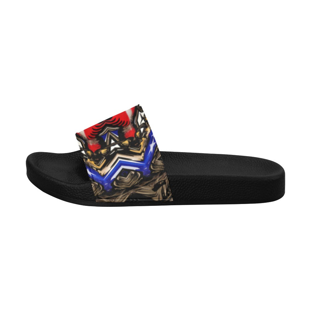 Men's Patriotic Kaleidoscope Pattern All-Over Print Slide Sandals