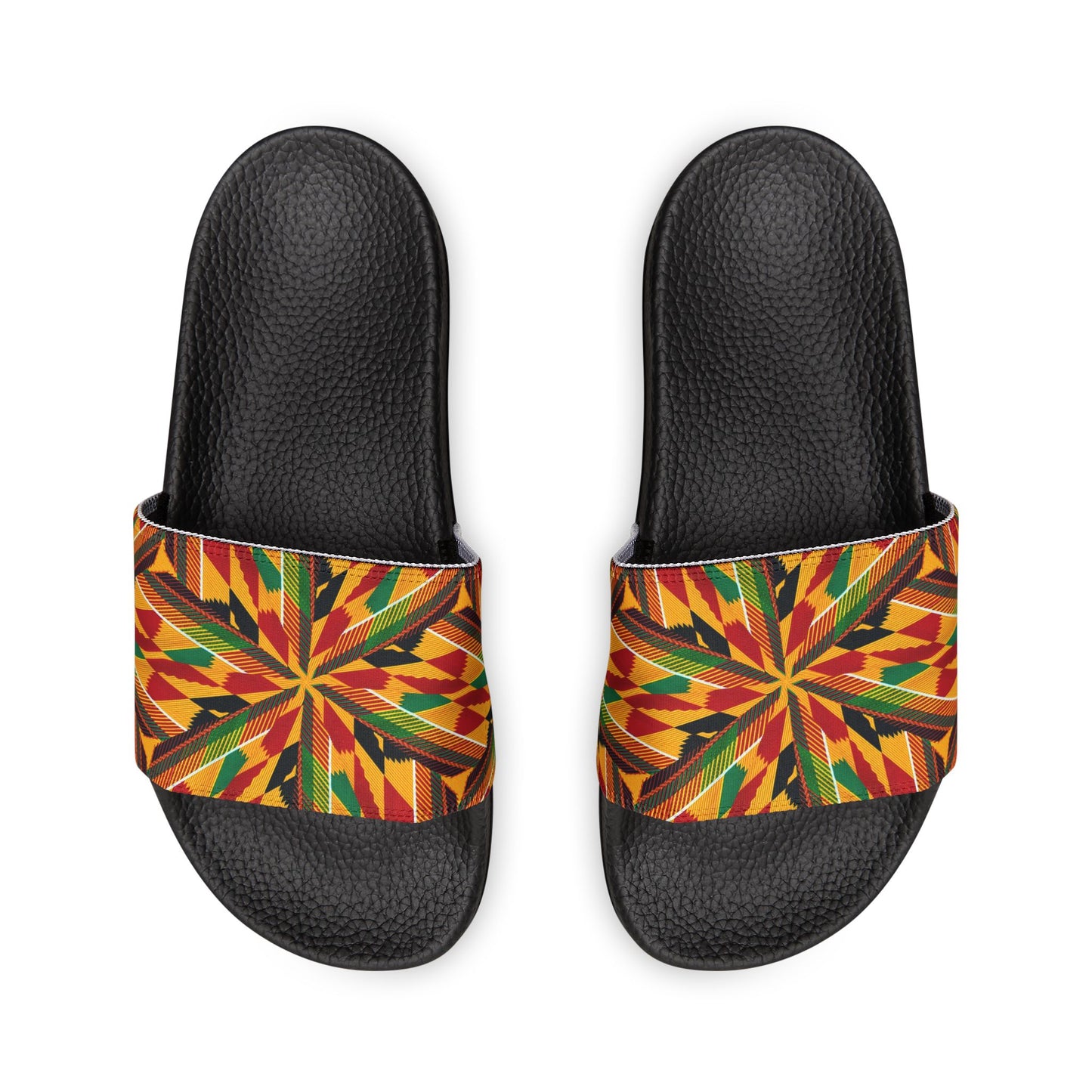 Men's Kente Pattern Removable Strap Casual Beach Slides