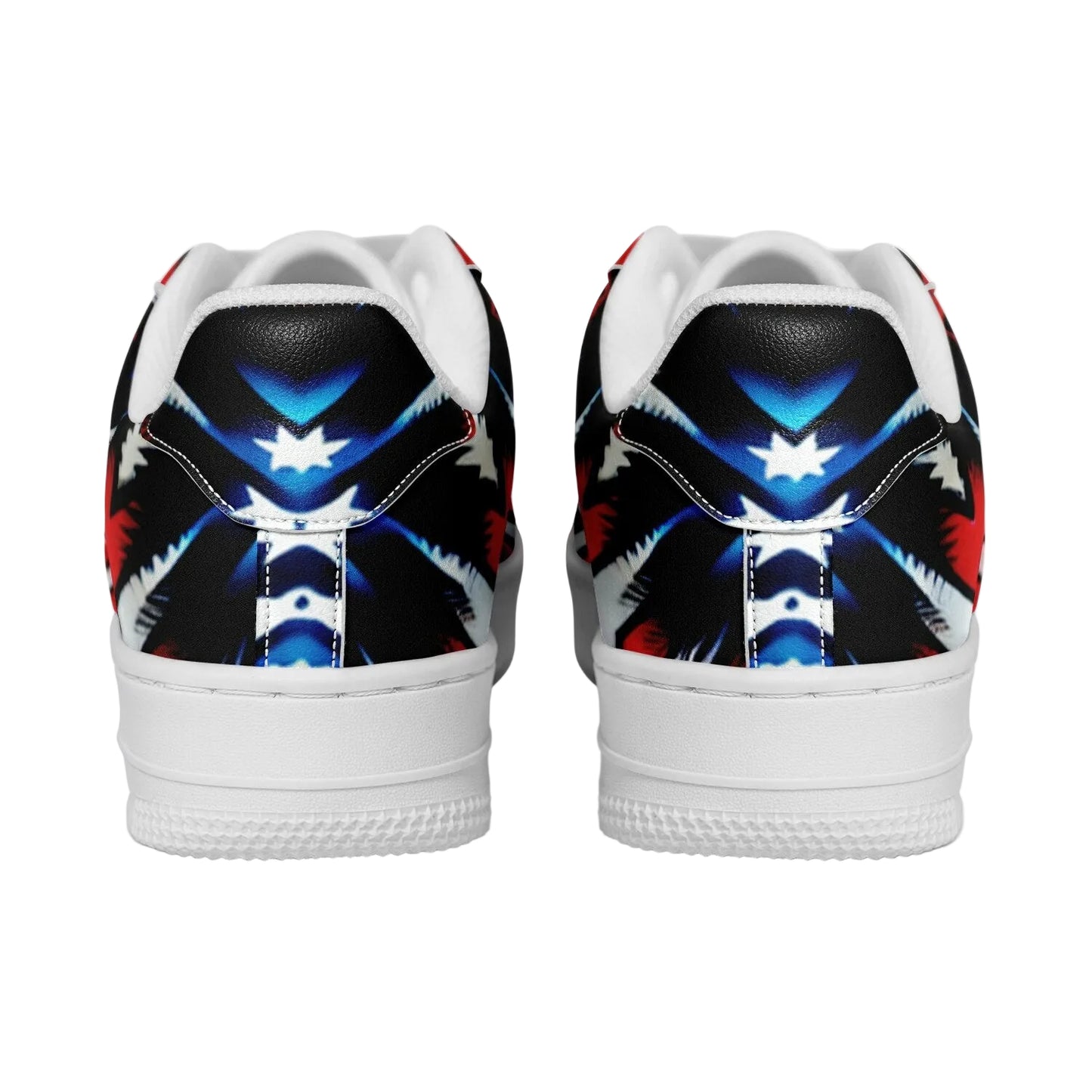 Women's Red White Blue Geometric Pattern All-Over Print Core Low Shoes